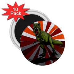 Dinosaurs T-rex 2 25  Magnets (10 Pack)  by Valentinaart