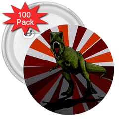 Dinosaurs T-rex 3  Buttons (100 Pack)  by Valentinaart