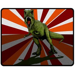 Dinosaurs T-rex Double Sided Fleece Blanket (medium)  by Valentinaart