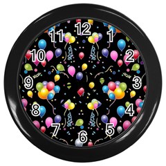 Balloons   Wall Clocks (black) by Valentinaart