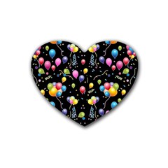 Balloons   Rubber Coaster (heart)  by Valentinaart