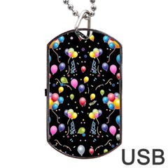 Balloons   Dog Tag Usb Flash (two Sides) by Valentinaart