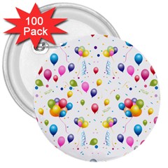 Balloons   3  Buttons (100 Pack)  by Valentinaart