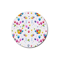 Balloons   Rubber Coaster (round)  by Valentinaart