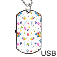 Balloons   Dog Tag Usb Flash (one Side) by Valentinaart