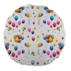 Balloons   Large 18  Premium Flano Round Cushions by Valentinaart