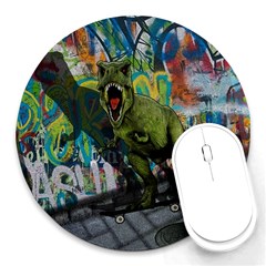 Urban T-rex Round Mousepads by Valentinaart