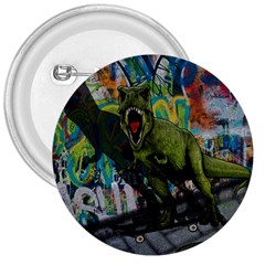 Urban T-rex 3  Buttons by Valentinaart