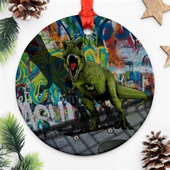 Urban T-rex Ornament (round) by Valentinaart