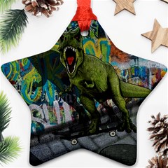 Urban T-rex Ornament (star) by Valentinaart