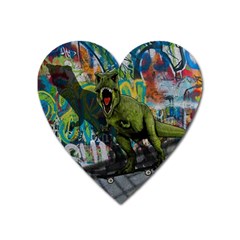 Urban T-rex Heart Magnet by Valentinaart