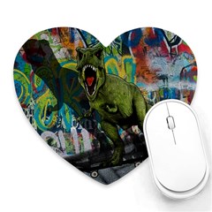 Urban T-rex Heart Mousepads by Valentinaart