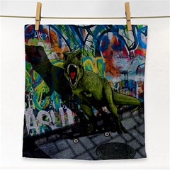 Urban T-rex Face Towel by Valentinaart