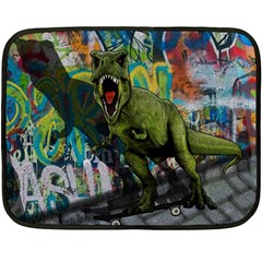 Urban T-rex Double Sided Fleece Blanket (mini)  by Valentinaart