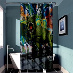 Urban T-rex Shower Curtain 36  X 72  (stall)  by Valentinaart