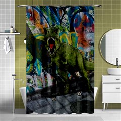 Urban T-rex Shower Curtain 48  X 72  (small)  by Valentinaart