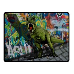 Urban T-rex Double Sided Fleece Blanket (small)  by Valentinaart