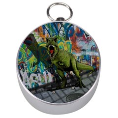 Urban T-rex Silver Compasses by Valentinaart