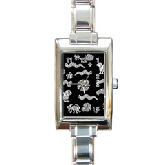 Aztecs Pattern Rectangle Italian Charm Watch by Valentinaart