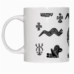 Aztecs Pattern White Mugs by Valentinaart