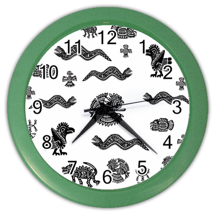 Aztecs pattern Color Wall Clocks