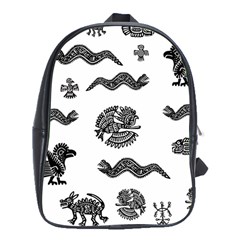 Aztecs Pattern School Bags (xl)  by Valentinaart