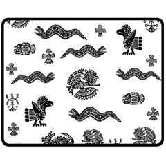 Aztecs Pattern Double Sided Fleece Blanket (medium)  by Valentinaart