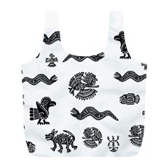 Aztecs Pattern Full Print Recycle Bags (l)  by Valentinaart