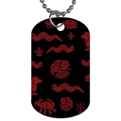 Aztecs Pattern Dog Tag (two Sides) by Valentinaart