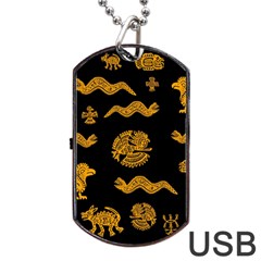 Aztecs Pattern Dog Tag Usb Flash (one Side) by Valentinaart