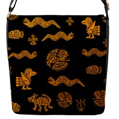 Aztecs Pattern Flap Messenger Bag (s) by Valentinaart