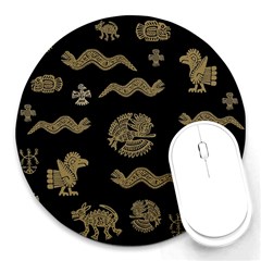 Aztecs Pattern Round Mousepads by Valentinaart