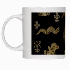 Aztecs Pattern White Mugs by Valentinaart