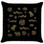 Aztecs pattern Throw Pillow Case (Black) Front