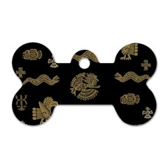 Aztecs Pattern Dog Tag Bone (one Side) by Valentinaart