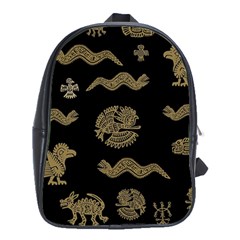 Aztecs Pattern School Bags (xl)  by Valentinaart