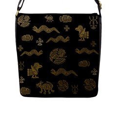 Aztecs Pattern Flap Messenger Bag (l)  by Valentinaart