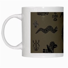 Aztecs Pattern White Mugs by Valentinaart