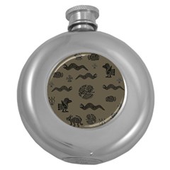 Aztecs Pattern Round Hip Flask (5 Oz) by Valentinaart