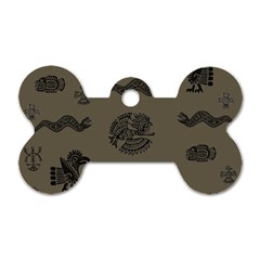 Aztecs Pattern Dog Tag Bone (one Side) by Valentinaart