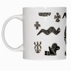 Aztecs Pattern White Mugs by Valentinaart