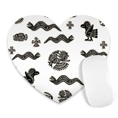 Aztecs Pattern Heart Mousepads by Valentinaart