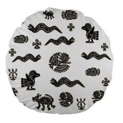 Aztecs pattern Large 18  Premium Flano Round Cushions