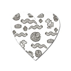 Aztecs Pattern Heart Magnet by Valentinaart