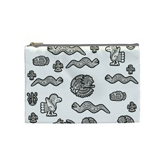 Aztecs Pattern Cosmetic Bag (medium)  by Valentinaart