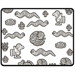 Aztecs Pattern Fleece Blanket (medium)  by Valentinaart