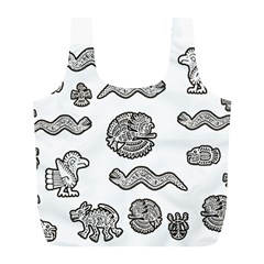 Aztecs Pattern Full Print Recycle Bags (l)  by Valentinaart