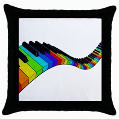 Rainbow Piano  Throw Pillow Case (black) by Valentinaart