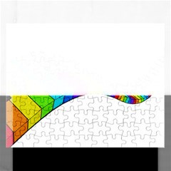 Rainbow Piano  Rectangular Jigsaw Puzzl by Valentinaart