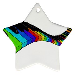 Rainbow Piano  Star Ornament (two Sides) by Valentinaart